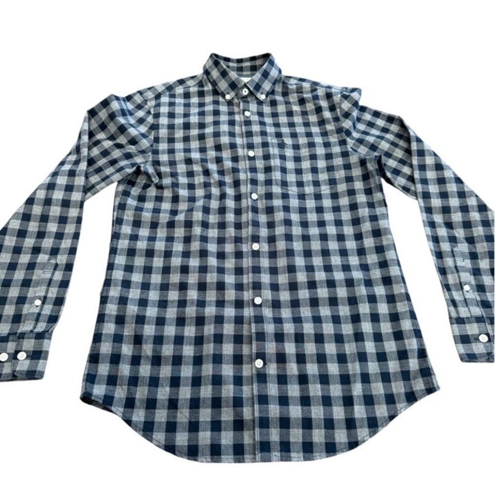 "PENGUIN", Button Up Shirt, Blue Plaid, Size S, Original by Musingwear‎